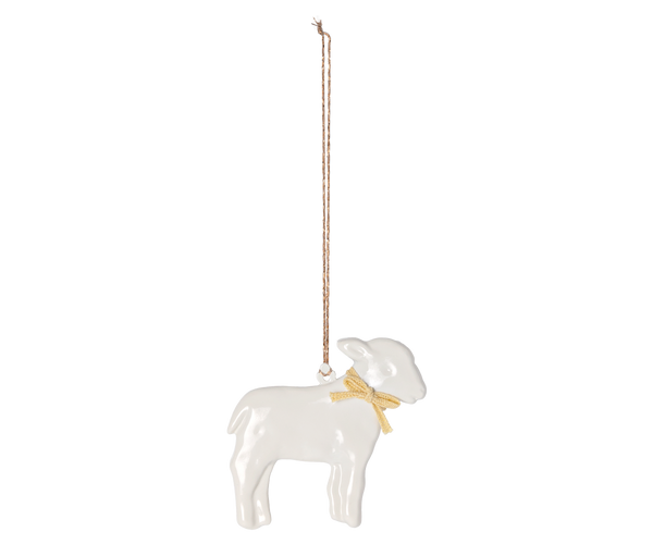 Ornament - Metal ornament. Lamb - Yellow - Maileg