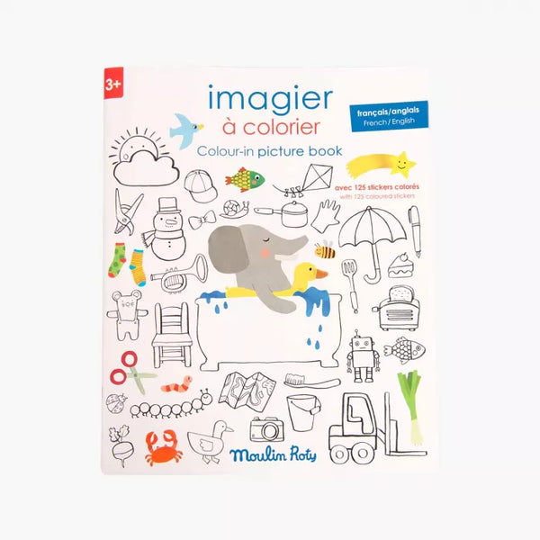 Carte de colorat cu stickere - Moulin Roty