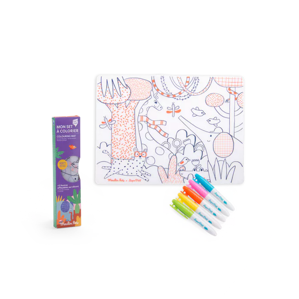 Set din silicon de colorat + 5 carioci - Moulin Roty